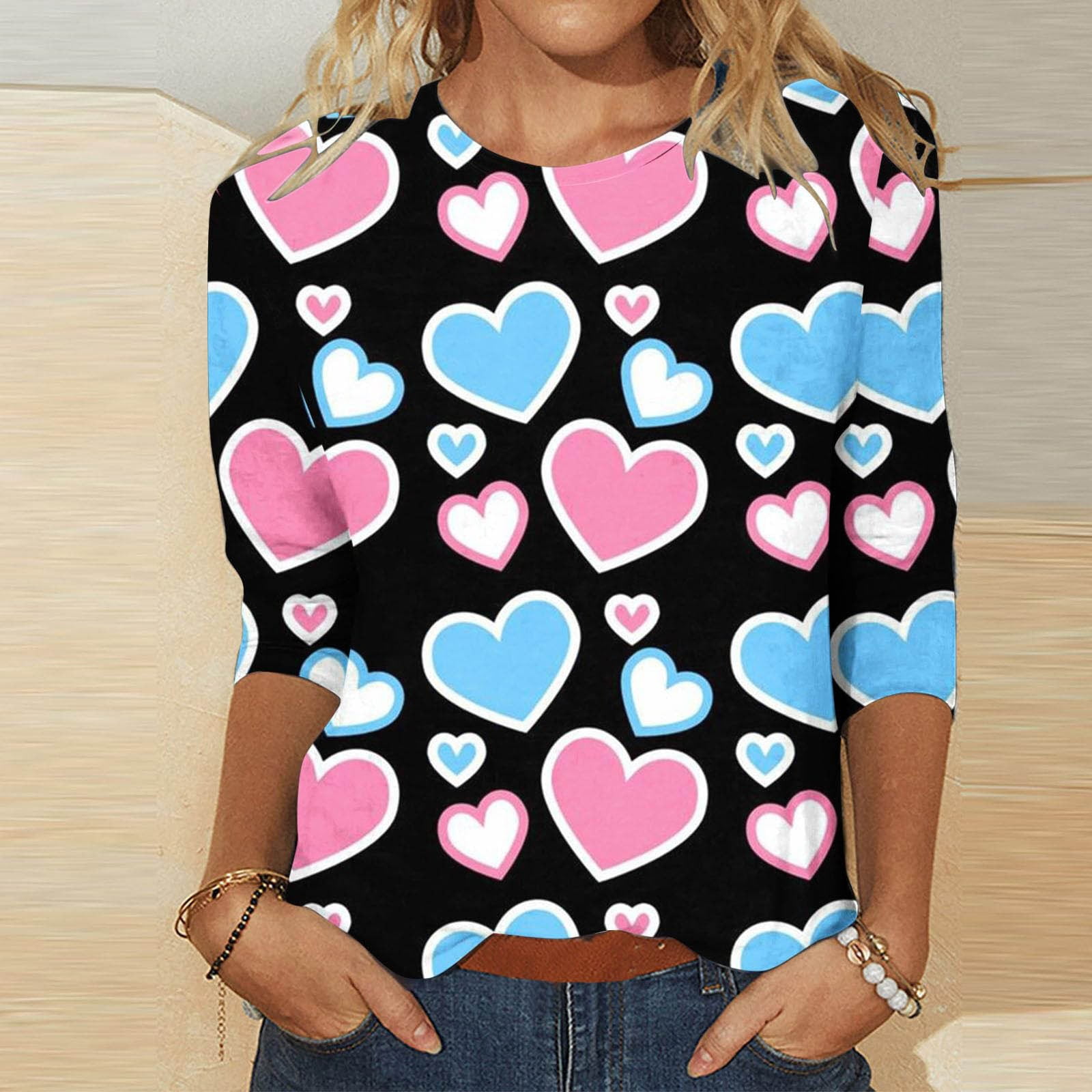 hcuribad Valentine's Shirts for Women Womens Shirts t Shirts for Women