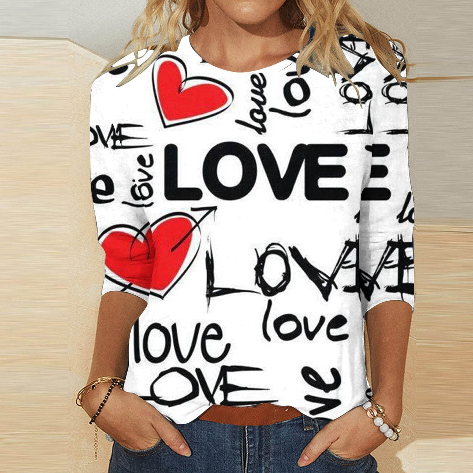 hcuribad Valentine's Shirts for Women Womens Shirts t Shirts for Women
