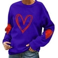 thumbnail image 1 of hcuribad Valentine's Shirts for Women Womens Shirts t Shirts for Women Women's Long Sleeve Valentine's Day Love Print t Shirt Top Blue 3XL, 1 of 5