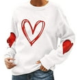 thumbnail image 1 of hcuribad Valentine's Shirts for Women Womens Shirts t Shirts for Women Women's Long Sleeve Valentine's Day Love Print t Shirt Top White 3XL, 1 of 5