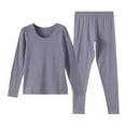 thumbnail image 1 of hcuribad Womens Thermal Underwear Sets,2024 New Women's Autumn Winter Solid Tight Cotton Wool Long Sleeve Long Pants Thermal Underwear Set,Pajamas Set,Undershirts Long Sleeve,Warmth Products Blue 3XL, 1 of 3