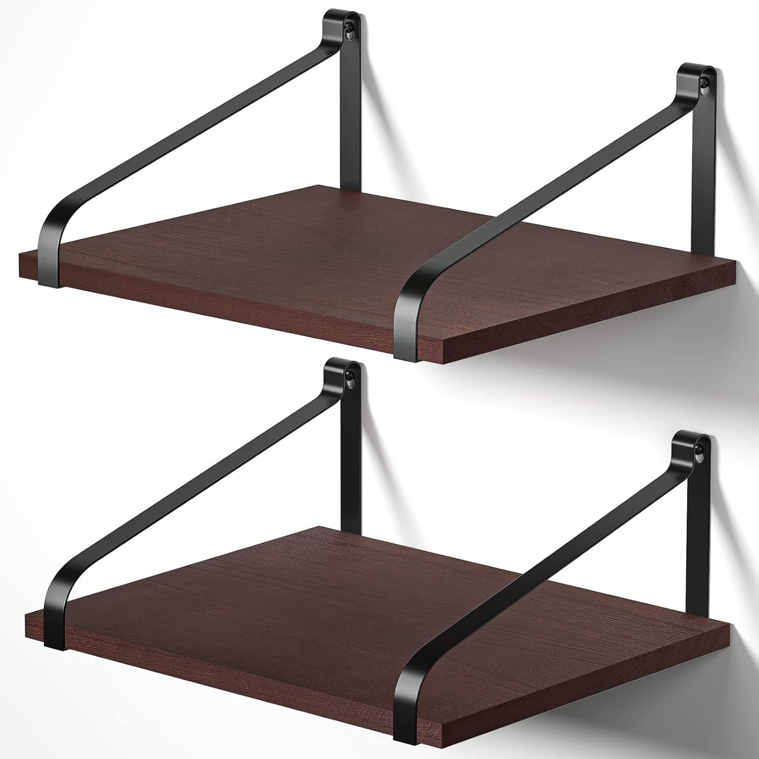 hdflsf Floating Shelves Wall Mount Rustic Wood Wall Shelves with Large ...