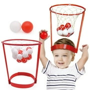 headband game Headband Ball Toy Catching Basketball Kid Game Head Strap Party Favors Outdoor Parent-child Toy (Red)