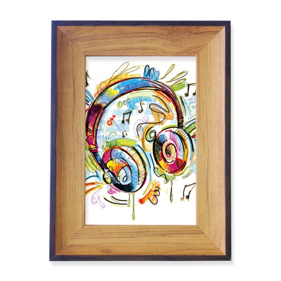 headset colorful music pattern photo frame exhibition display art desktop painting