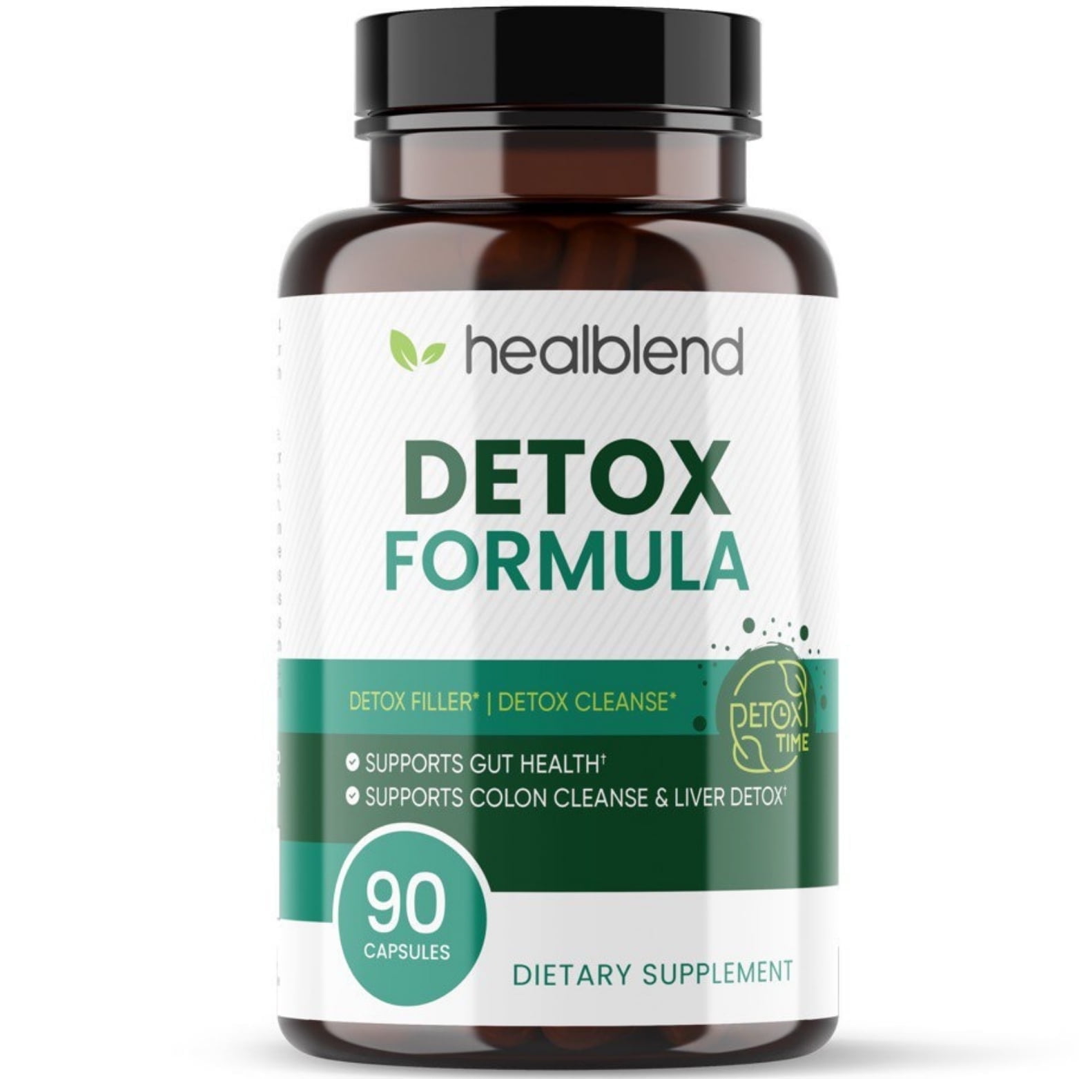 Healblend Detox Formula Supplement with Milk Thistle, Bentonite Clay & Herbal Extracts for Liver Cleanse, Digestive Health, Bloating Relief & Immune Support, 60 Capsules