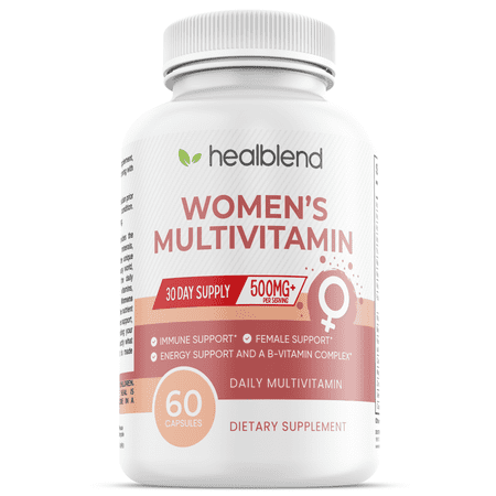 Healblend Women’s Multivitamin – Energy, Antioxidant & Hormonal Support with B-Complex, Wild Yam, Green Tea & Pomegranate – 60 Capsules