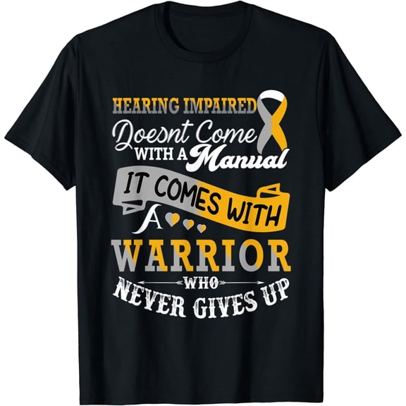 hearing impaired Warrior Ribbon Support T-Shirt