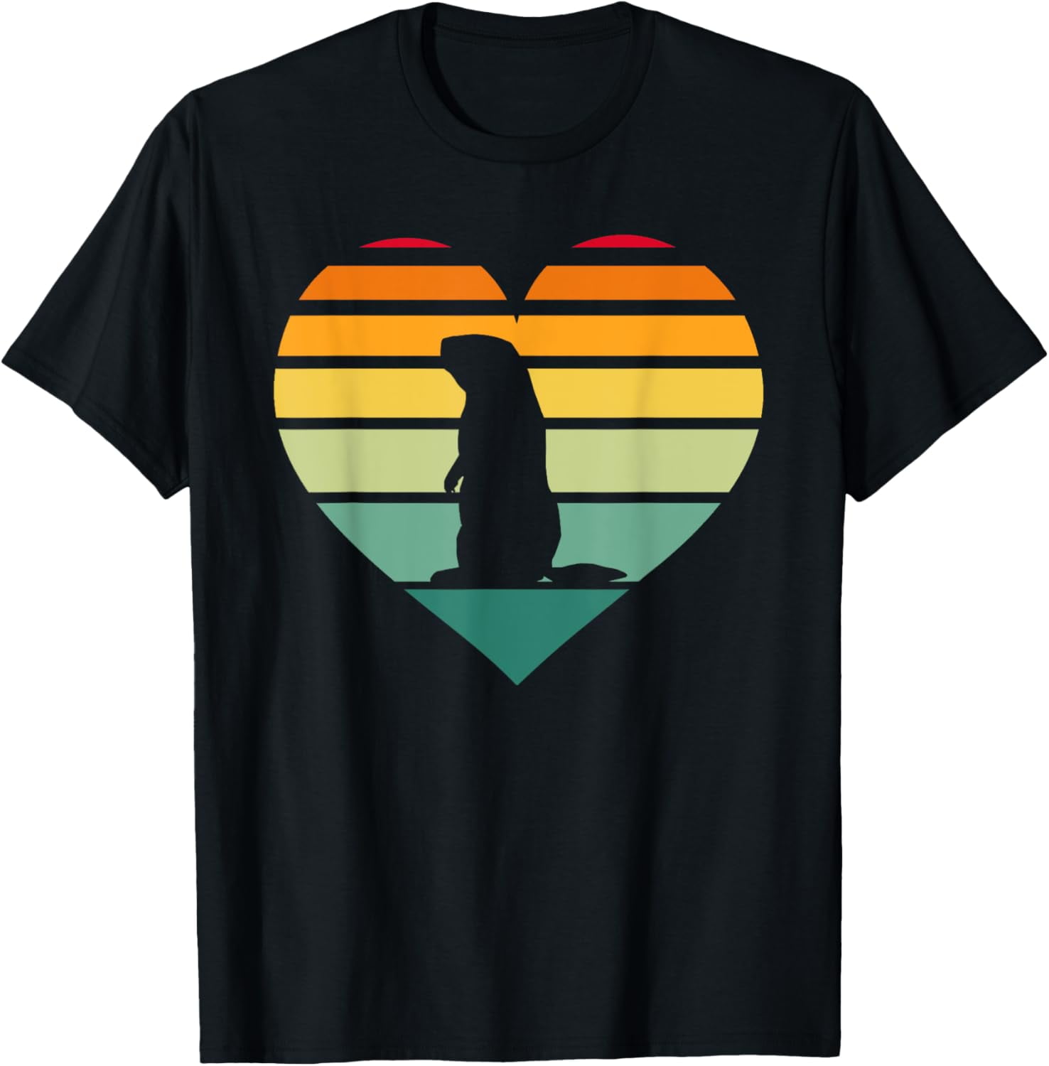 heart Ground Hog Silhouette Happy Groundhog Day 2025 TShirt