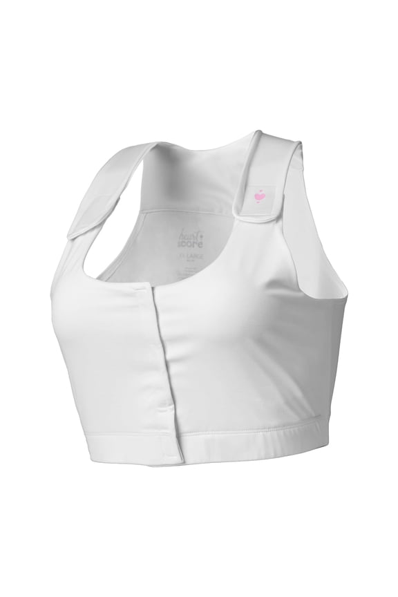 heart&core Serena Bra, Post-Surgery, Racerback with Pockets, White, Small, 1 Ct