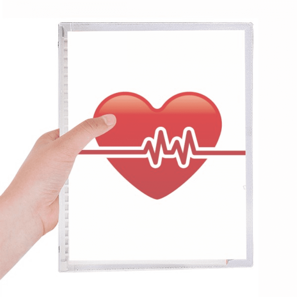 heart electrocardiogram pattern design notebook loose diary refillable journal statiry