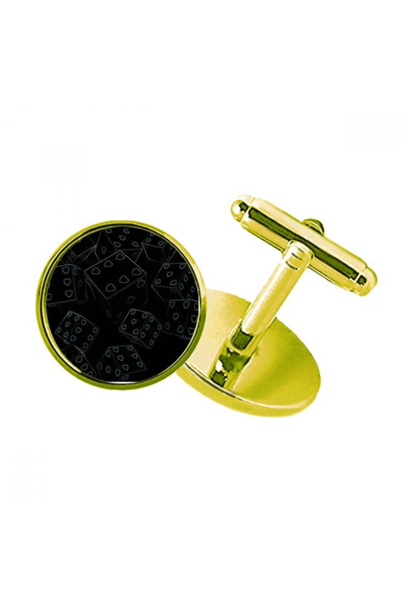heart gambling dice illustration studded business metal cufflinks en