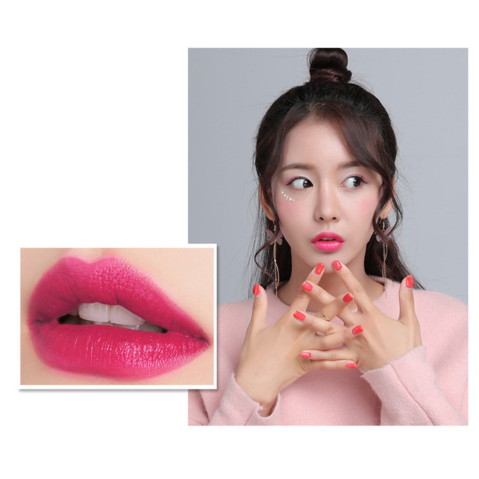Bossy Lipstick 5 Colors in 1 Lipstick Lip Gloss Lip Coat Long Lasting Lip Tint Natural Lip Gloss for Girls Lip Pencil Pack Lip Gloss Light Lip Gloss Pigmented Lip Gloss Makeup Forever Lip Liner