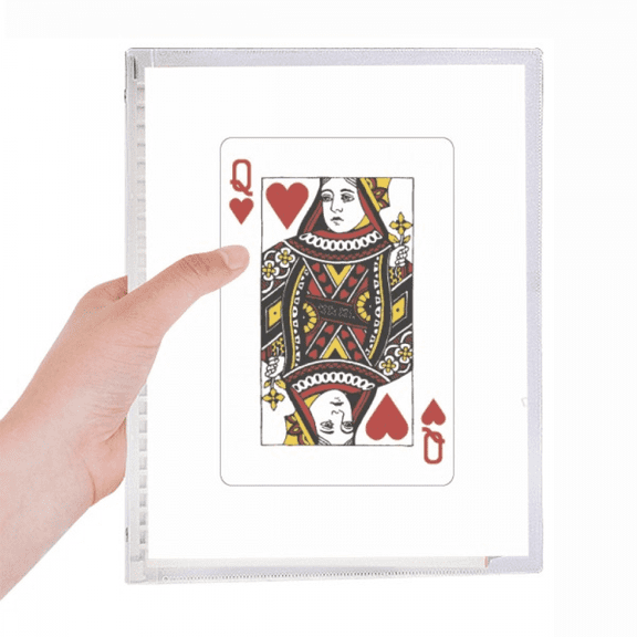 heart q playing cards pattern notebook loose diary refillable journal statiry