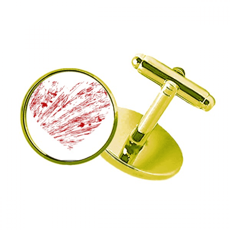 heart red valentine's day drip studded business metal cufflinks en