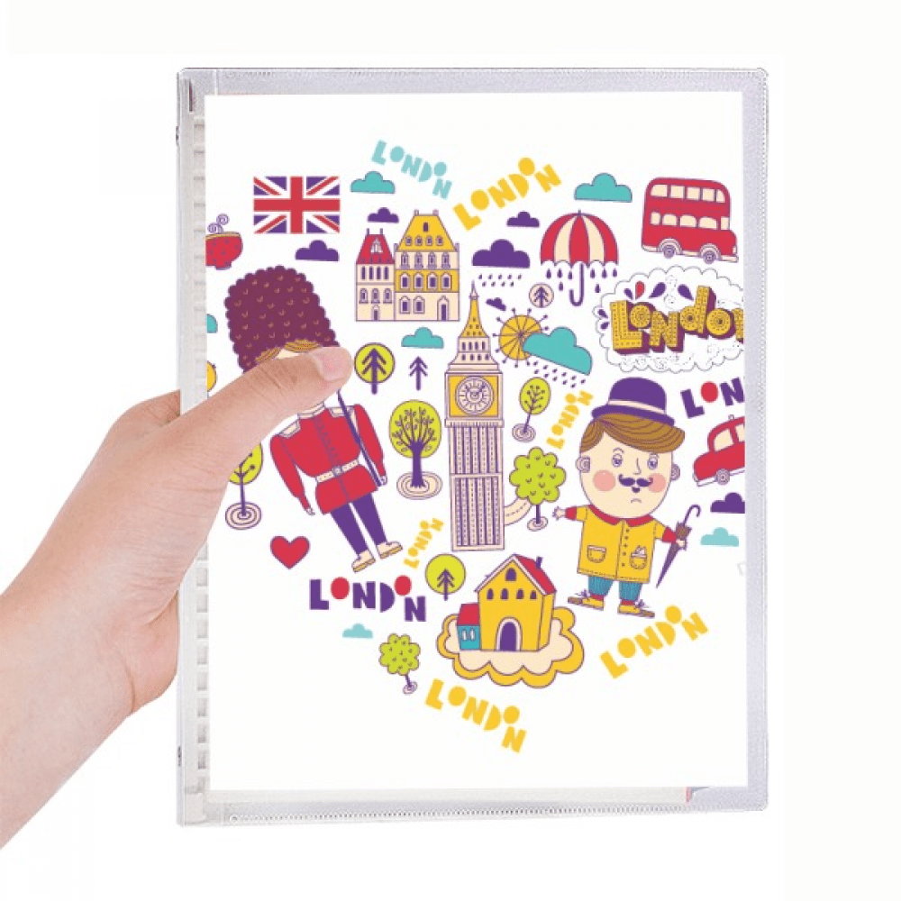 heart shape red teleph booth britain uk notebook loose diary refillable journal statiry