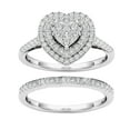 thumbnail image 1 of heart-shaped full diamond ring set for women elegant exquisite stackable love-shape dazzling diamond rings ladies ring female fashion, 1 of 3