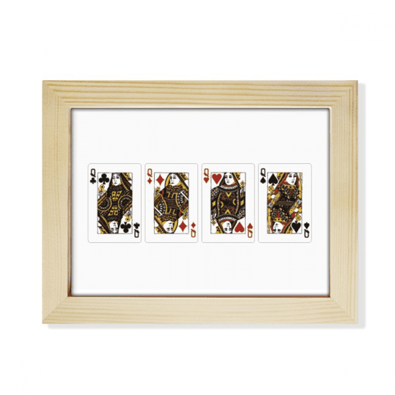 heart spade club q pattern desktop photo frame picture art decoration painting 6x8 inch