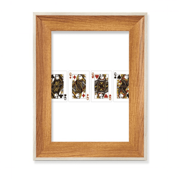 heart spade club q pattern desktop wooden photo frame display picture art painting multiple sets