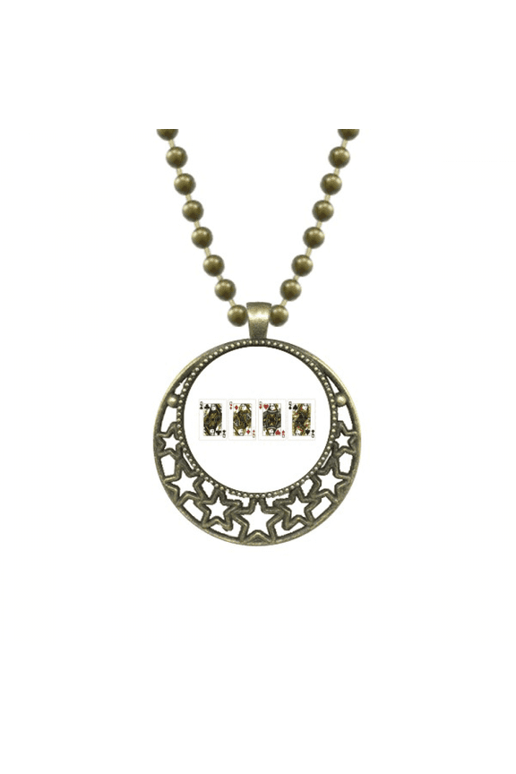 heart spade club q pattern pendant star necklmoon chain jewelry