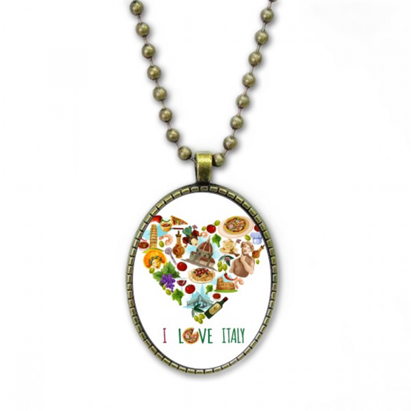 heart tower pisa rome spaghetti necklace vintage chain bead pendant jewelry collection