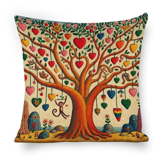 hearts monkey Linen toss pillowcase decoration pillowcase gifting preferred 24x24 inch cushion cover sofa pillowcase sofa bedroom living room car