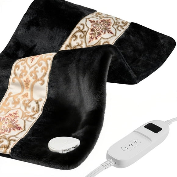 Heating Pad 12"x24" for Back, 10 Heating Setting ,Auto-off,Machine Washable ,Gifts for Dad Mom,Black