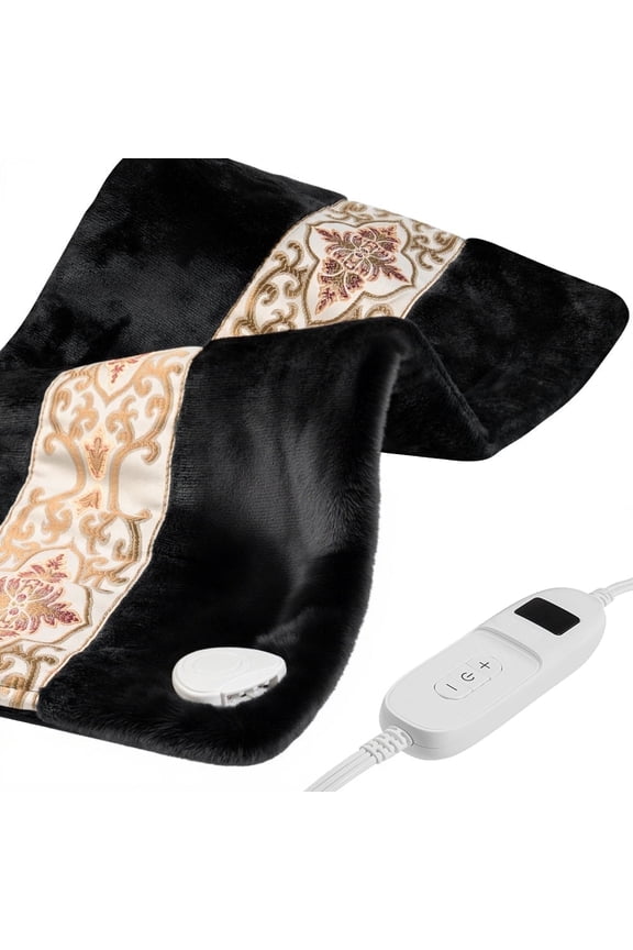 Heating Pad 12"x24" for Back, 10 Heating Setting ,Auto-off,Machine Washable ,Gifts for Dad Mom,Black