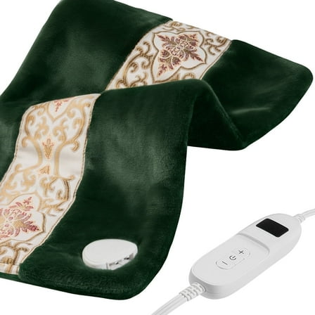 kibhous Heating Pad for Back, Heating Pad for Neck for Fast Relief fatigue 10 Heating setting ,Auto-Off,Gifts for Dad Mom,12"x24",Green