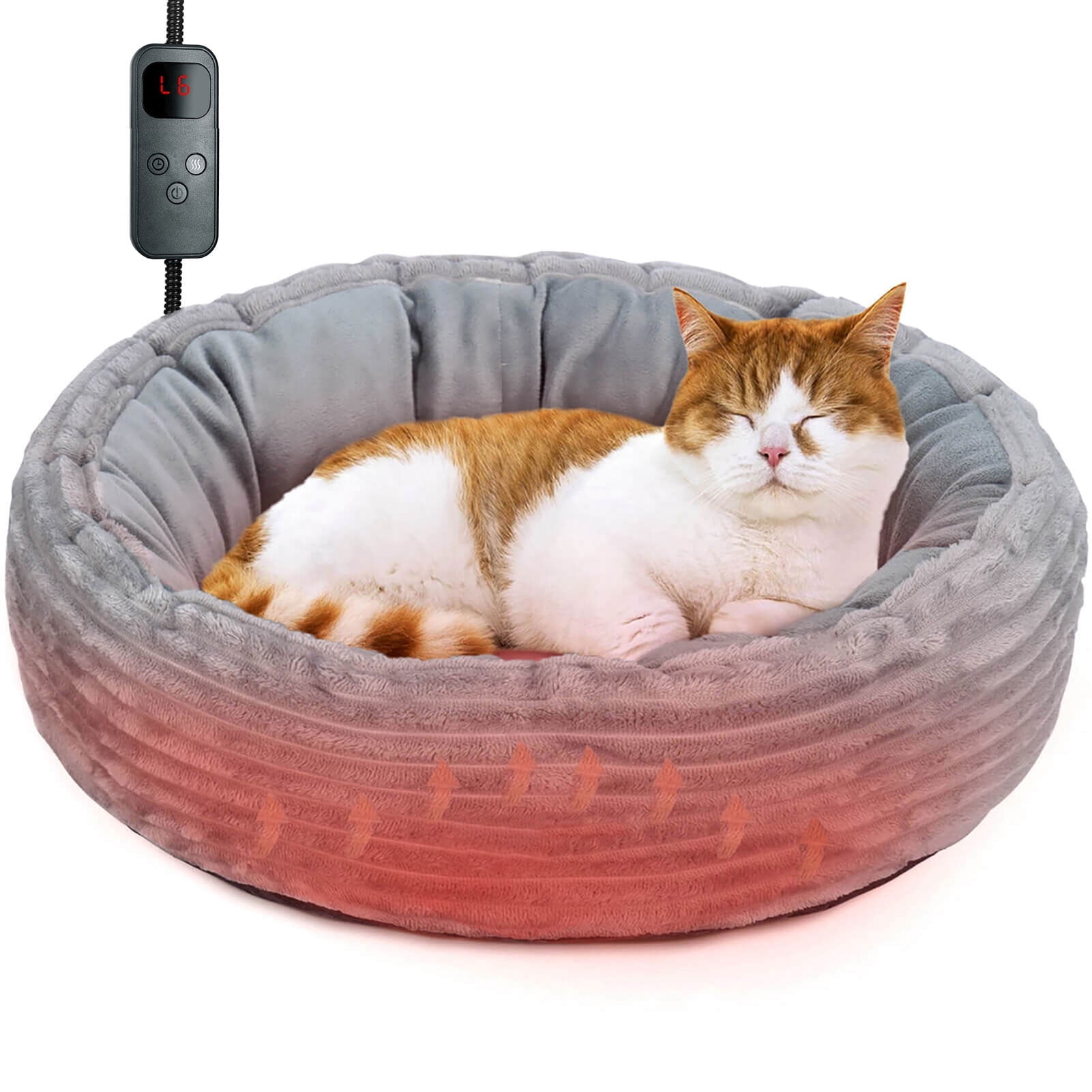 Heated Cat Bed for Indoor Cats, 20’’ Electric Cat Heated Bed Pet ...