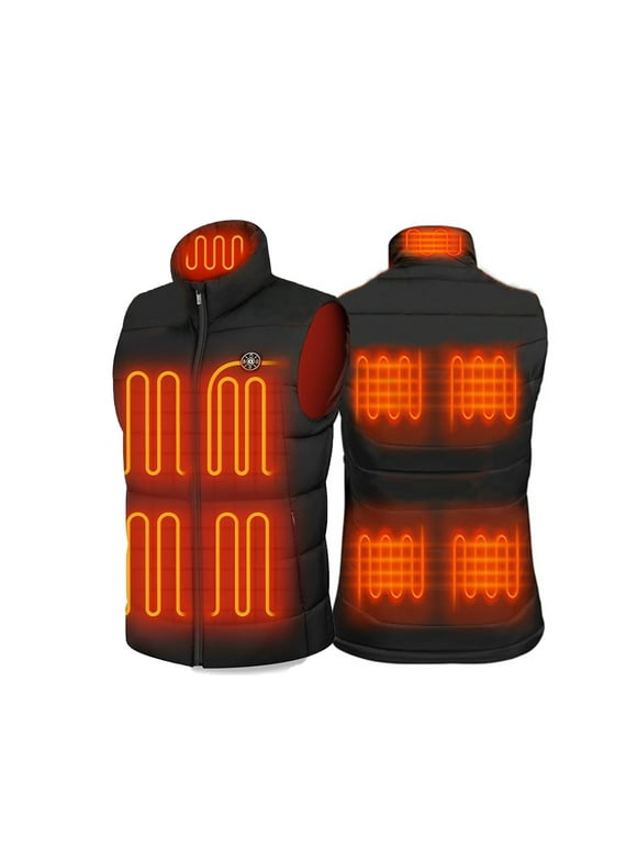 Heated Vest with 3 Temperatures, Lightweight Electric Warming Heated Jacket with Heated Collar, Battery Pack Not Included