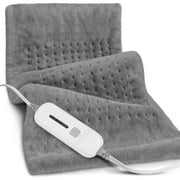 Cowin 12''x24'' Weighted Heating Pad for Back Shoulders, Fast-Heating, Soft Machine Wash Fabric with 3 Heat Settings, Auto Shut Off, Gray