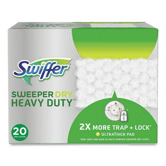 heavy-duty dry refill cloths, 10.3 x 7.8, white, 20/pack, 4 packs/carton | Bundle of 2 Cartons