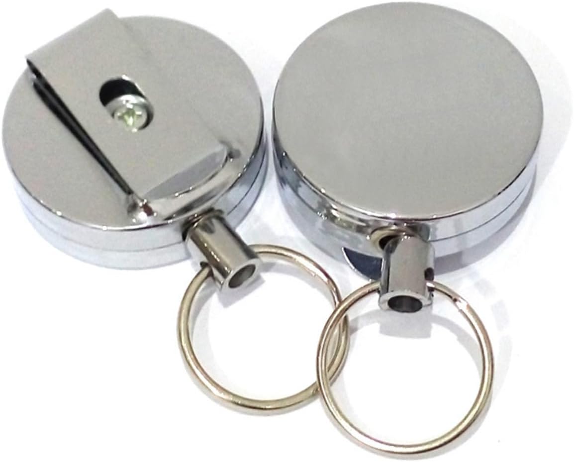 heavy duty key holder retractable carabiner keychain reel clip id badge