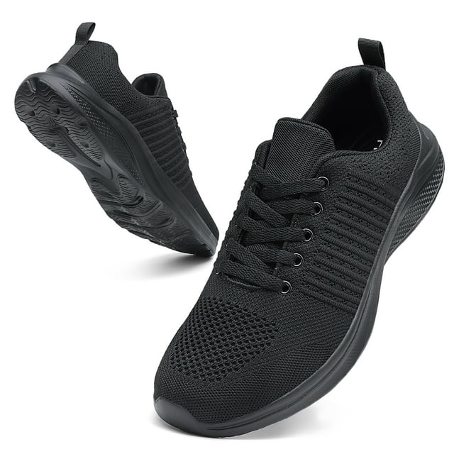 hecodi Walking for Men Wide Shoes Fashion Sneakers Mesh Workout Casual Sports Non Slip Shoes Breathable Tennis Running Athletic Shoes Lightweight Black 12 Wide