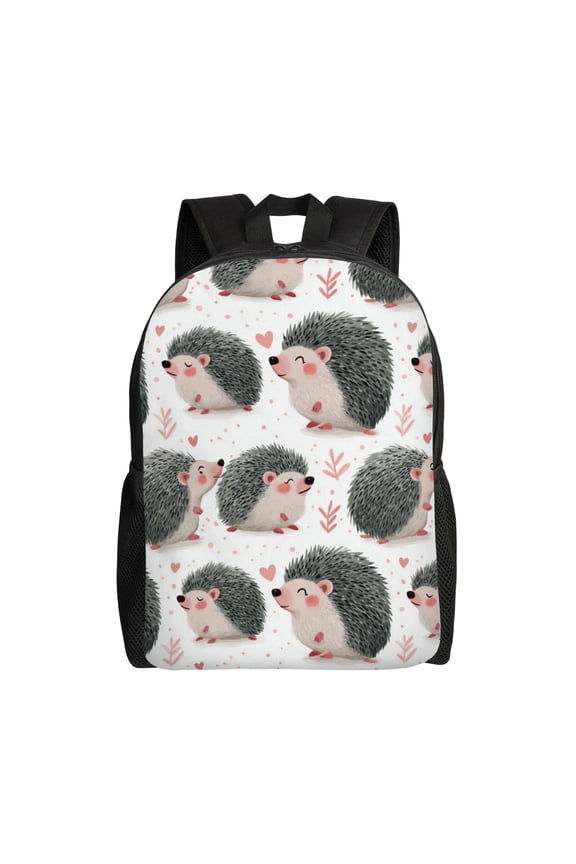hedgehogs Backpack with 15 Inch Laptop Compartment,Water-Resistant Daypack, Large Capacity Backpack with Adjustable Breathable Shoulder Straps for Daily Use Travel Gym