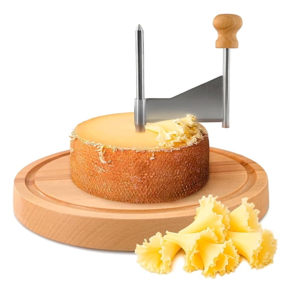 V TOWER Cheese Curler Slicer Stainless Steel Blade Wood Base 1 Pack