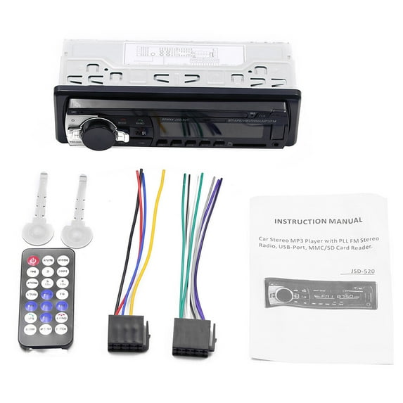 hefilesy Bluetooth Car Stereo Audio In-Dash Aux Input Receiver Automotive SD USB MP3 Radio Media Player, Short Type