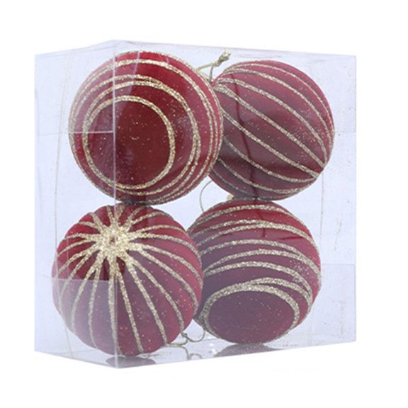 hejhncii 1 Box Soft Flocking Ball Ornaments Christmas Tree Hanging Decorations Bulk Set