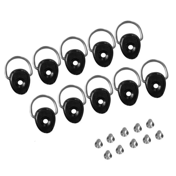 hejhncii 10Pcs Fishing Riggings D Rings with Screws Kayak D Rings Deck Fitting Accessory