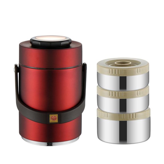 hejhncii 12Hour Temperature Retention Nonrust Steel Bentos Box 3 Layer Leak proof Insulated Lunch Box For Outdoors Office