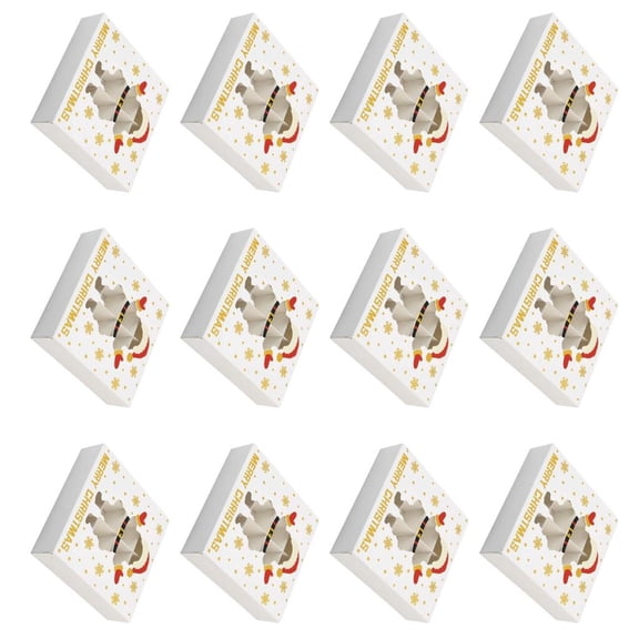hejhncii 12Pcs Christmas Treat Boxes 12 Slot Chocolate Gift Box Cookie Candy Box Recycled Paper Packaging Box Christmas Supplies