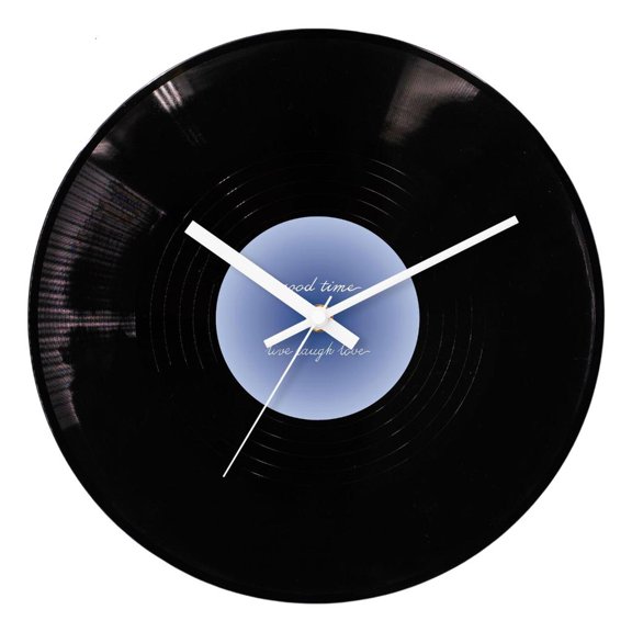 hejhncii 12inch Modern Record Shape Clock in Black and White Hands Includes Color Optional Quiet Operating