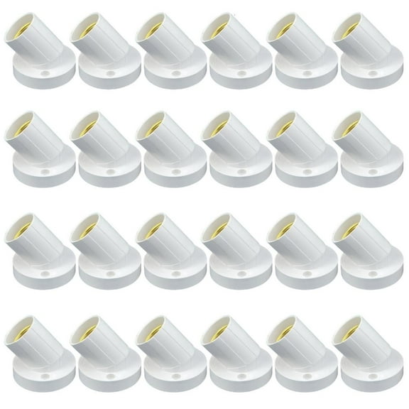 hejhncii 24PCS Wall Mounted E27 Angled Light Socket 90 Degree Adjustment Tilted Lamp Holder Base Durability PC Build