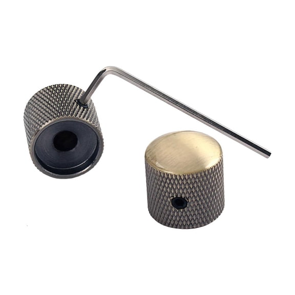 hejhncii 2Pcs Metal Volumes Tone Control Knobs with Hole Electric Guitar Bass Knobs Potentiometer Knobs Instrument Accessory