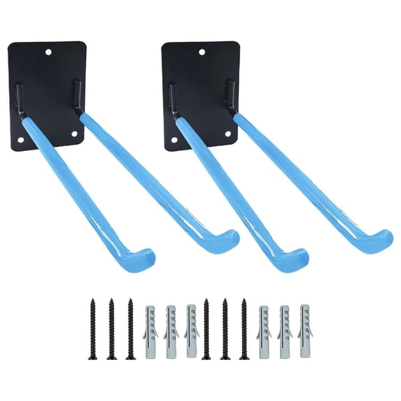 hejhncii 2Sets Wall Mounted Garage Tool Hangers Heavy Duty 10Inch Coated Iron Organizer Hooks for Strollers Ladders Tires