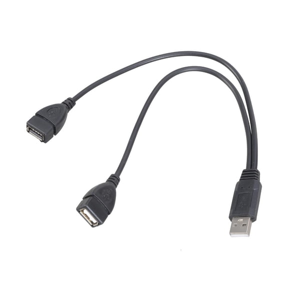 hejhncii 32cm Length USB 2.0 Extension Cable Data Cord 1xMale to 2xFemale Connector Adapter Line for Laptops and Printers