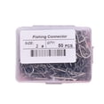 thumbnail image 1 of hejhncii 50Pcs Stainsless Steel Fishing Barrels Swivels Fishing Barrels Line Connectors Accessorys for Saltwater Freshwaters, 1 of 20