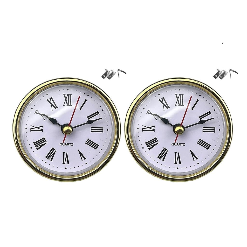 Small Insert Clock Module hejhncii 65mm Mini Clock Insert with Round Movement and Black Numerals ...