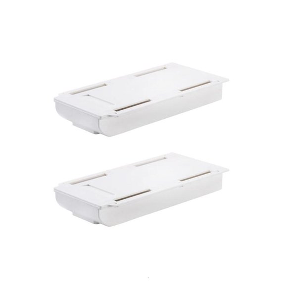 hejhncii Adhesive Mounted Under Table Concealed Storage Box Multipurpose Plastic Organizers