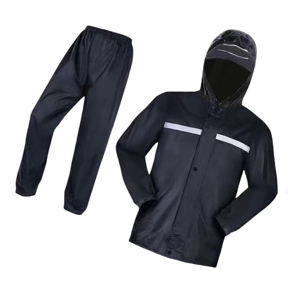 hejhncii Adult Men's Rain Suit Rain Jacket Pants Set Easy Storage Lightweight Protections Against Heavy Storms